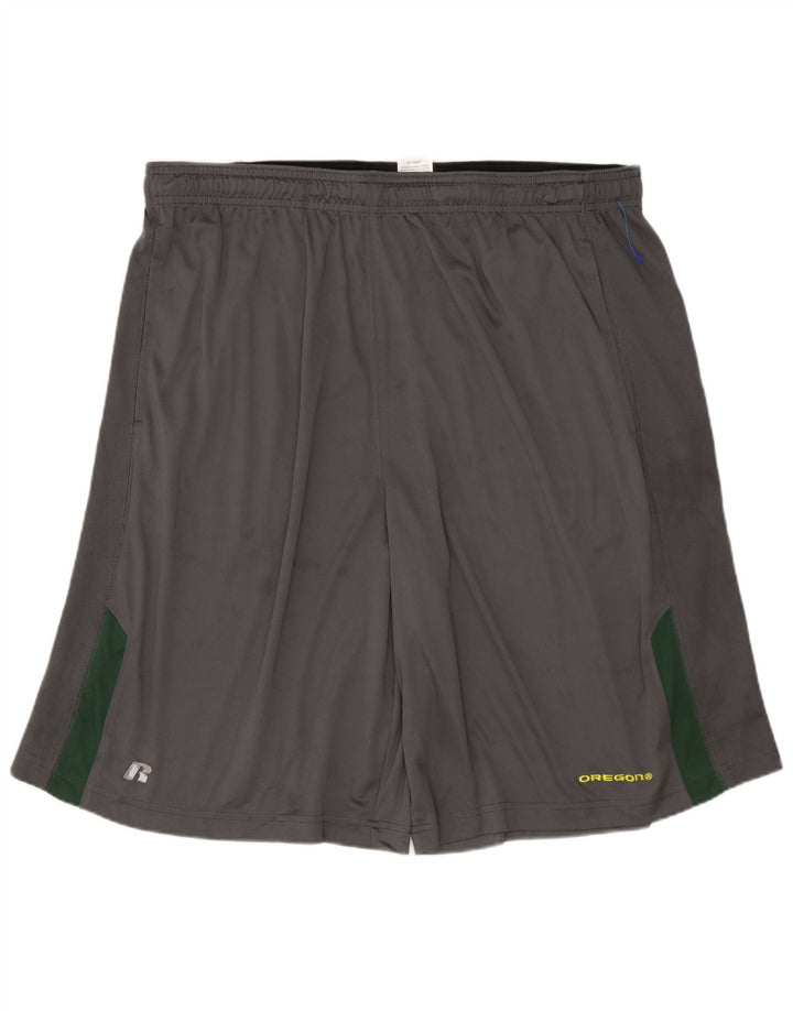 RUSSELL ATHLETIC Short de sport pour homme 2XL Gris Colorblock Polyester