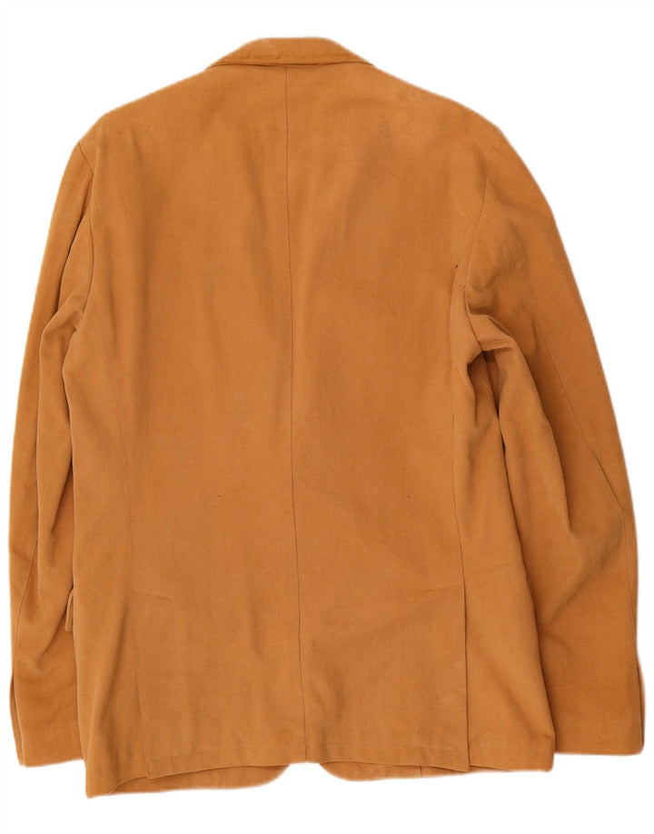 Zara Veste Blazer 2 Boutons Homme EU 48 Coton Marron Moyen