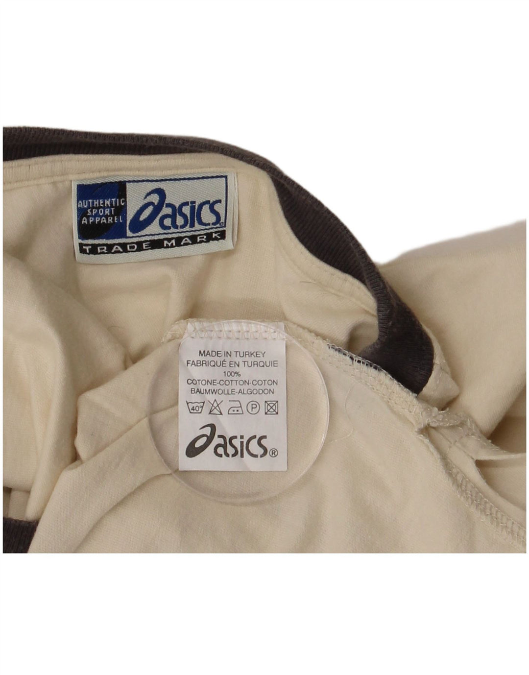 ASICS T-shirt graphique pour hommes, grand coton beige