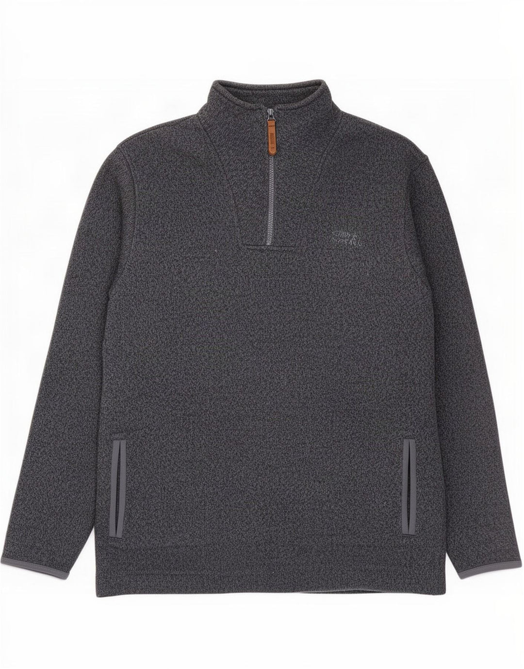 Weird Fish Sweat-shirt à col zippé pour homme en polyester moucheté grand gris