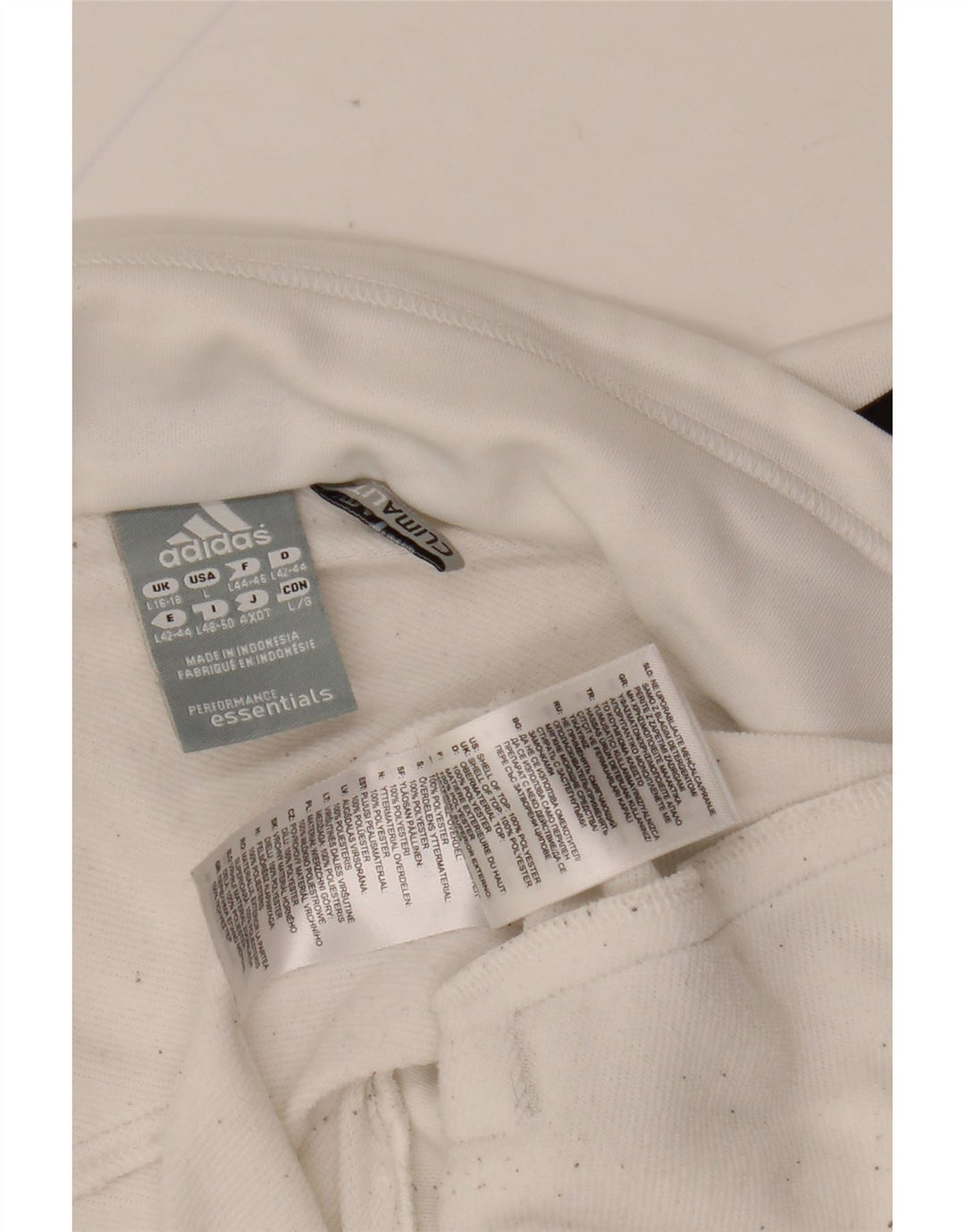 ADIDAS Veste de survêtement Climalite pour femme UK 16/18 Large Blanc