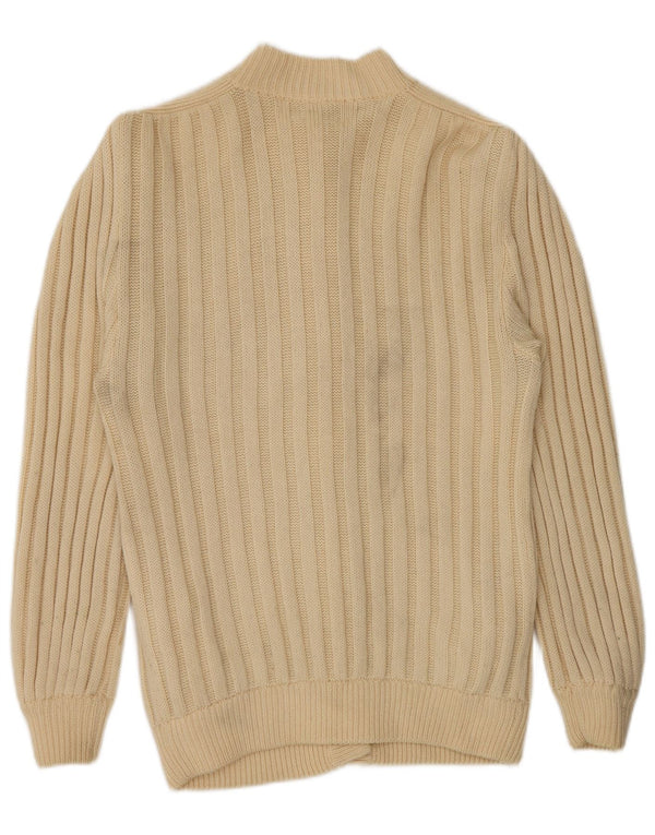 Elle Erre Womens Cardigan Sweater UK 14 Large Beige Laine