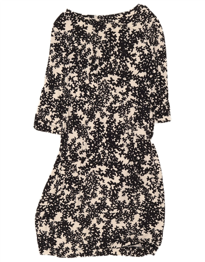 Hobbs Robe basique à manches 3/4 pour femme UK 40 Petite viscose florale noire