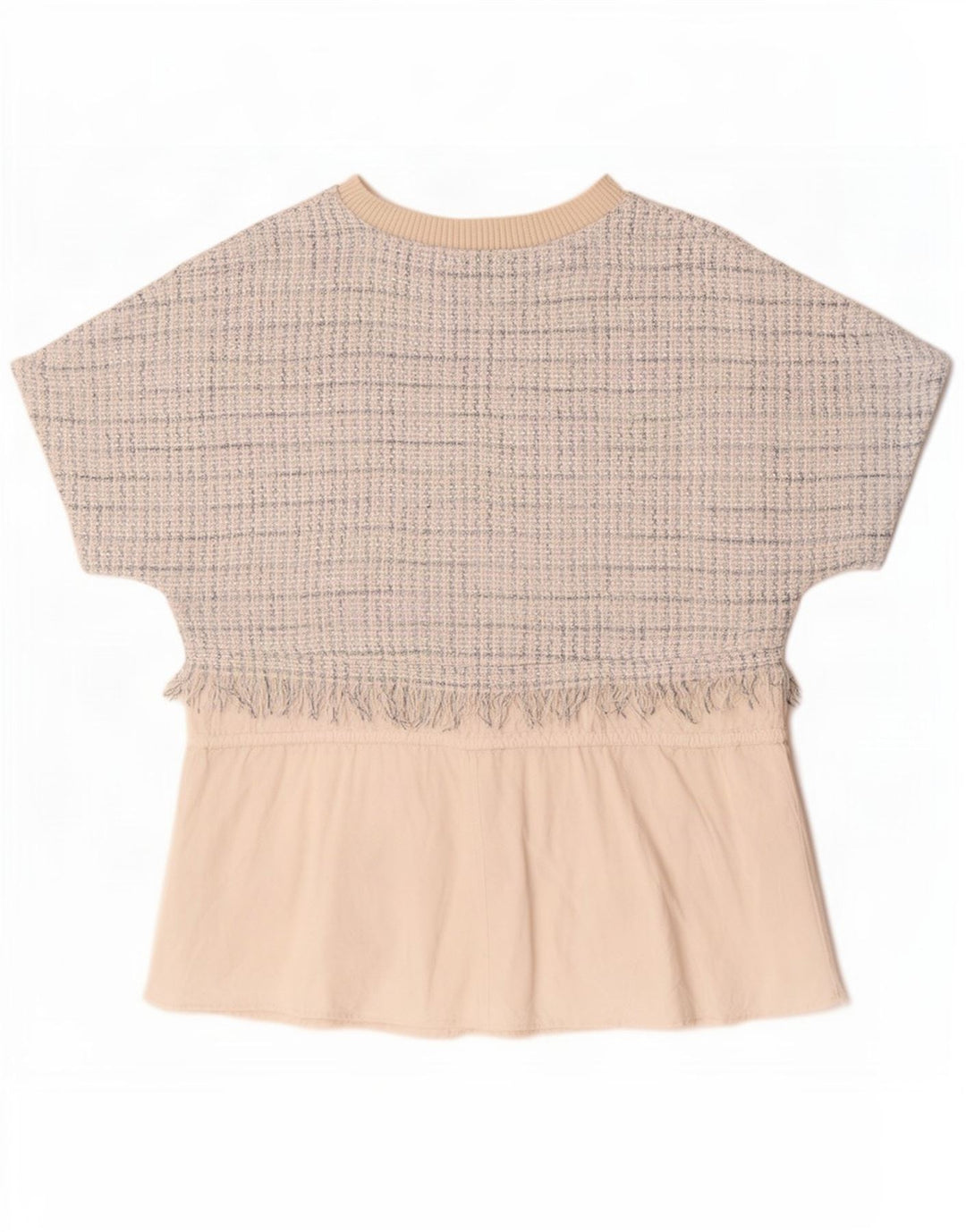 Zara Chemisier Femme Top UK 14 Medium Off White Check