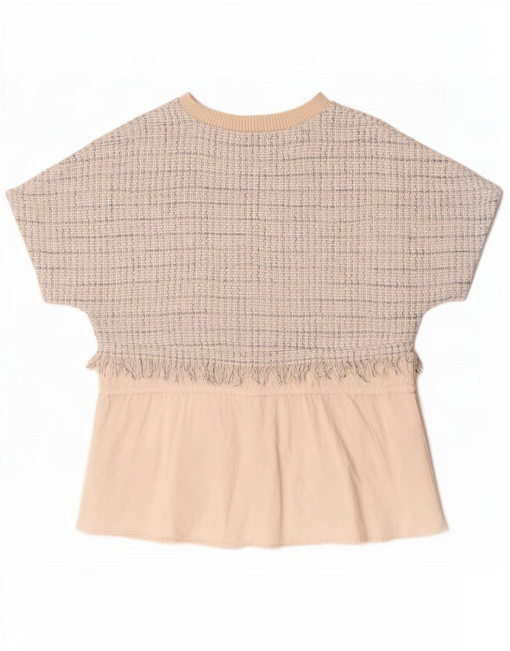 Zara Chemisier Femme Top UK 14 Medium Off White Check
