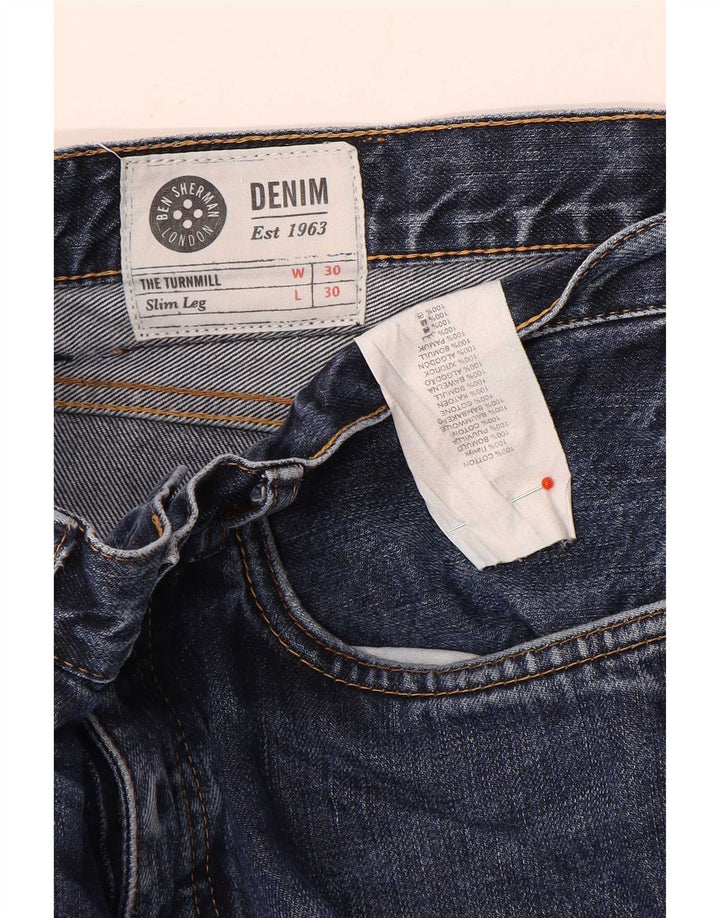 Ben Sherman Jean Slim Homme W30 L30 Bleu Coton