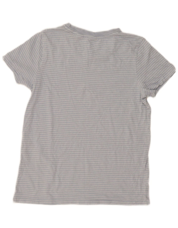 Levi's T-Shirt Femme UK 10 Petit Bleu Rayé Coton