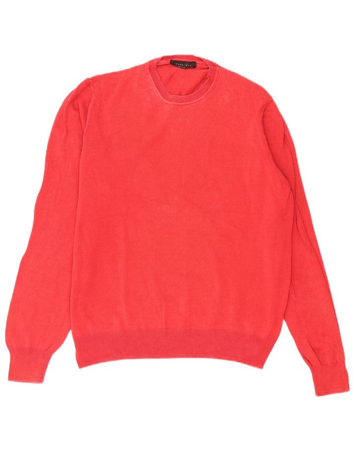 Zara Pull à col rond pour homme Rouge Taille L