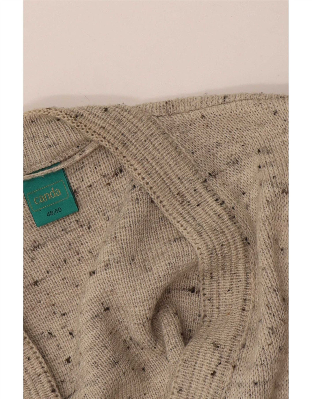 Canda Pull Cardigan Homme IT 48/50 Acrylique Géométrique Gris Moyen