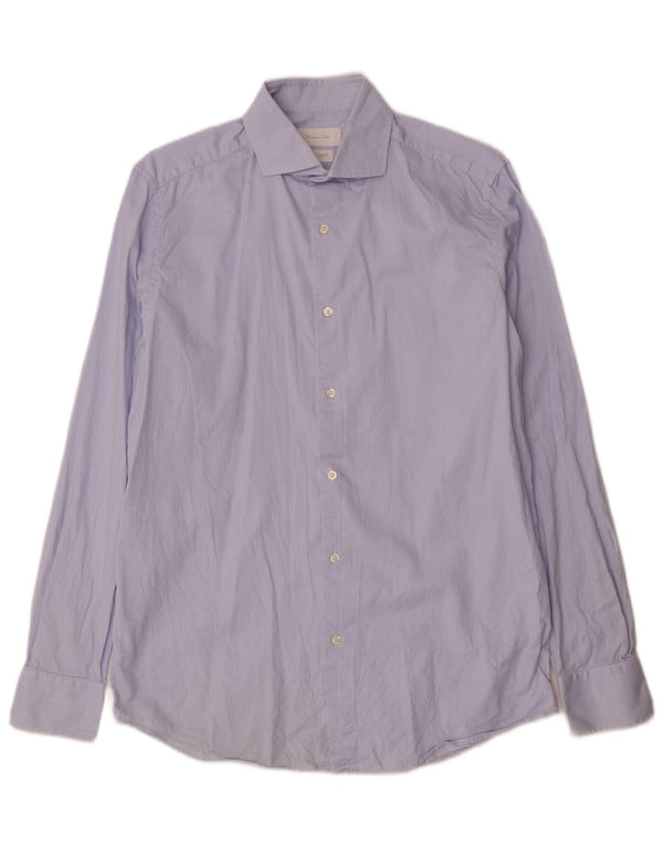 Massimo Dutti Chemise Homme Taille 39 15 1/2 Rayure Bleu Moyen