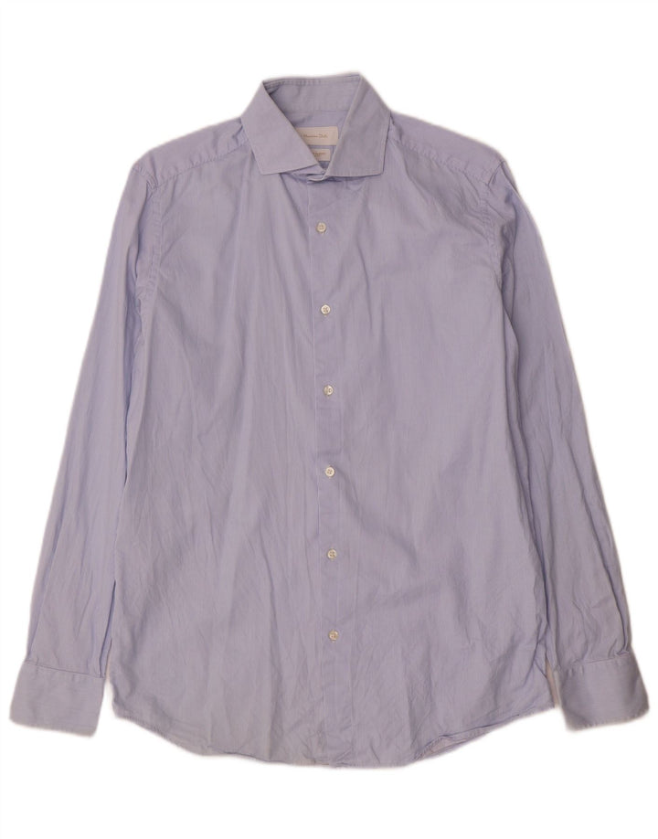 Massimo Dutti Chemise Homme Taille 39 15 1/2 Rayure Bleu Moyen