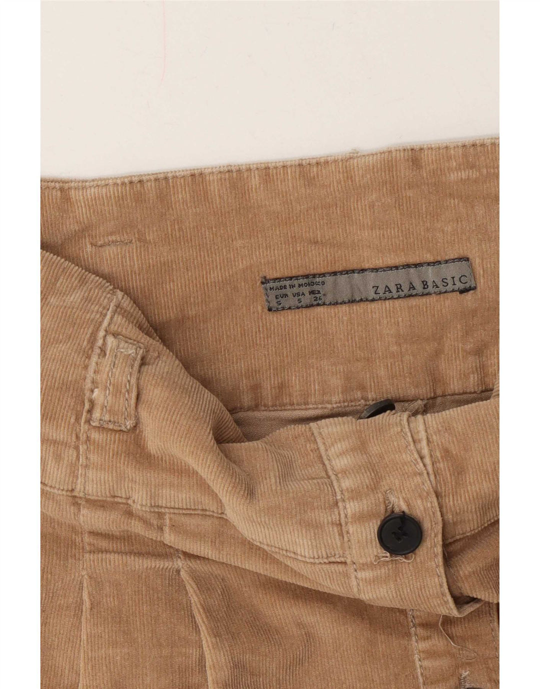 Zara Femme Jupe En Velours Côtelé Small W26 Beige