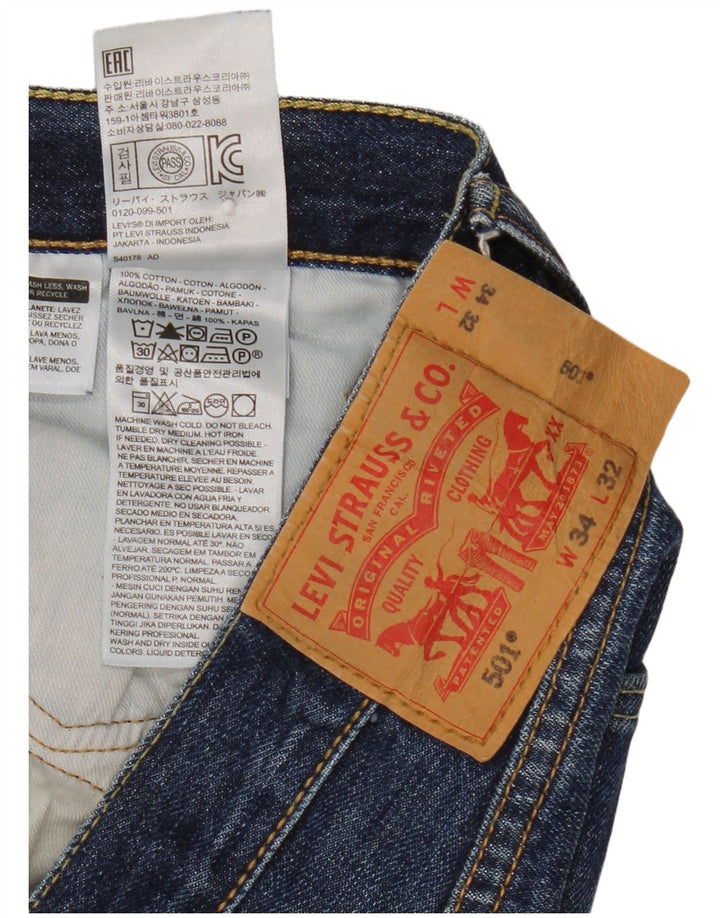 Levi's Jean Droit 501 Homme Bleu Marine W34 L32 Coton