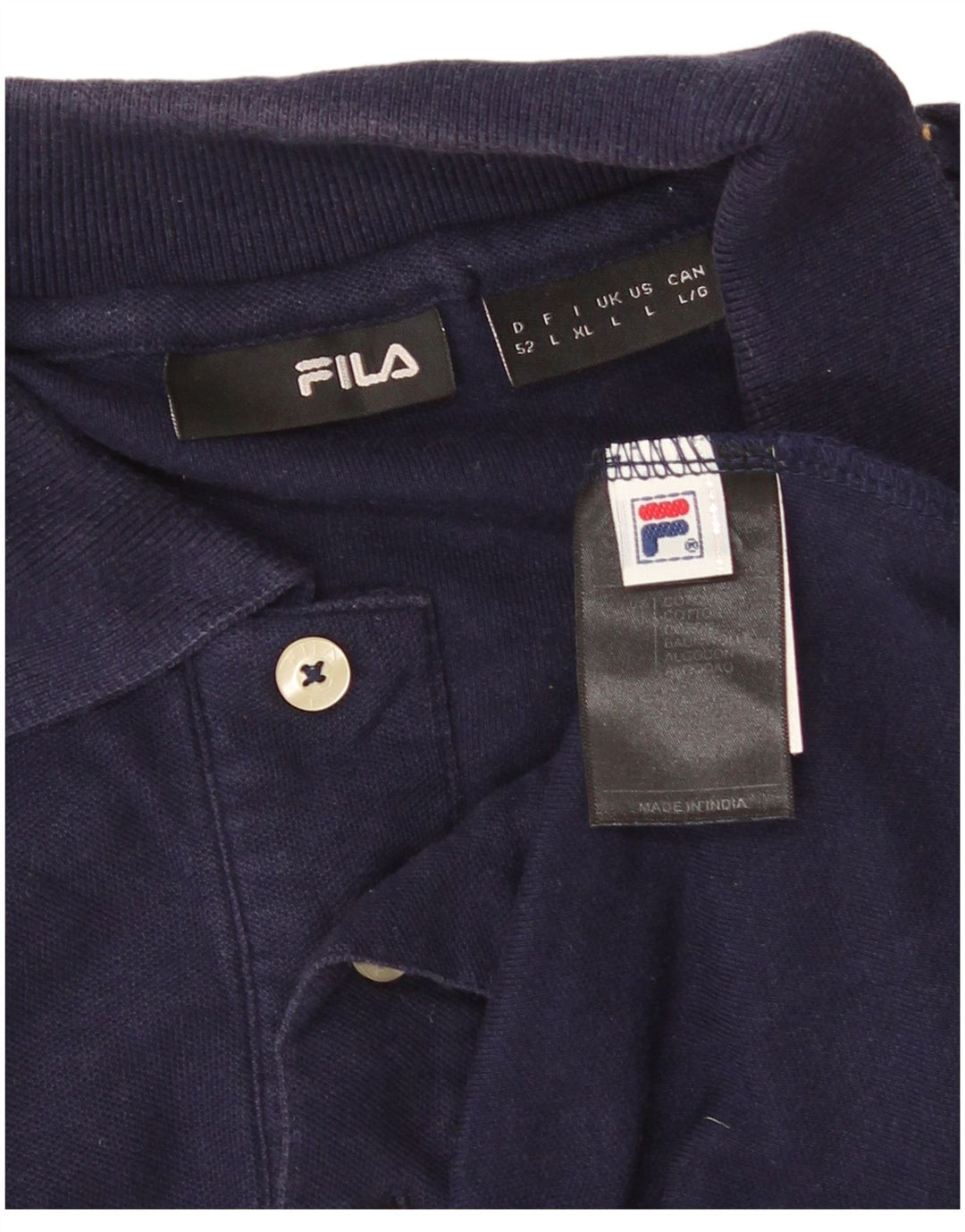 FILA Polo Homme Large Bleu Marine Coton