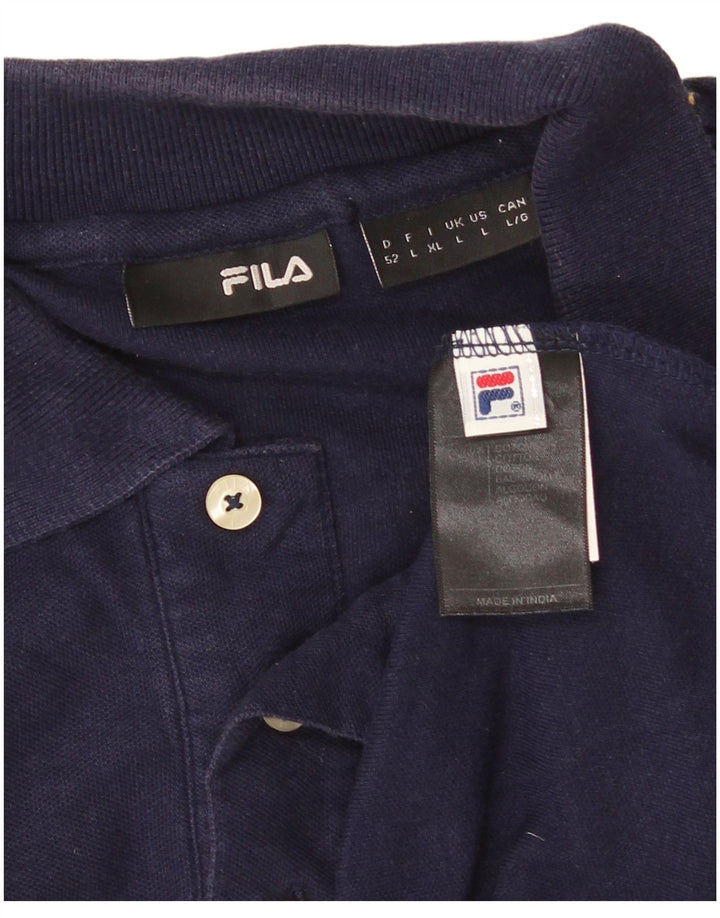 FILA Polo Homme Large Bleu Marine Coton