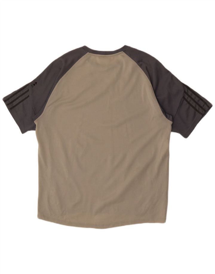 Adidas T-Shirt Homme Haut Large Gris Colorblock Polyester