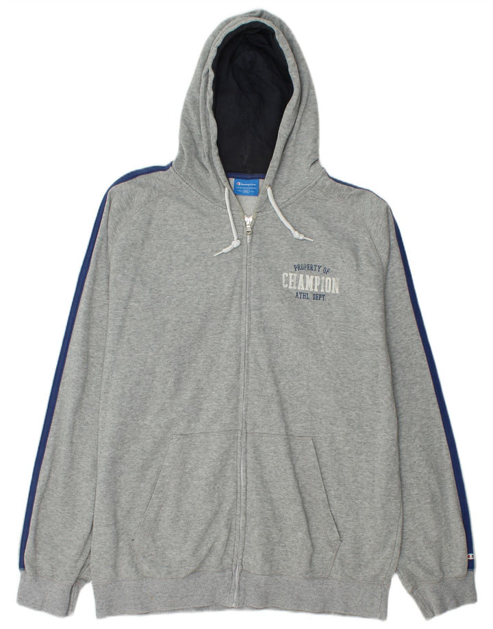 CHAMPION Pull à capuche zippé graphique pour homme 2XL Gris