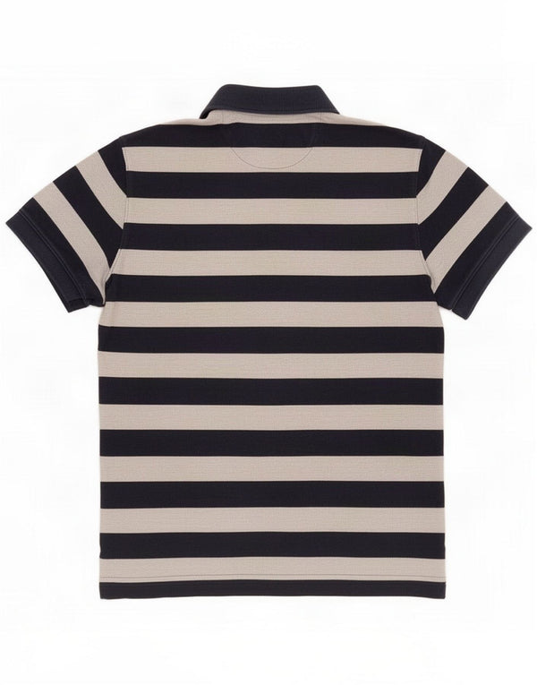 Massimo Dutti Polo coupe classique pour homme en coton rayé bleu marine moyen