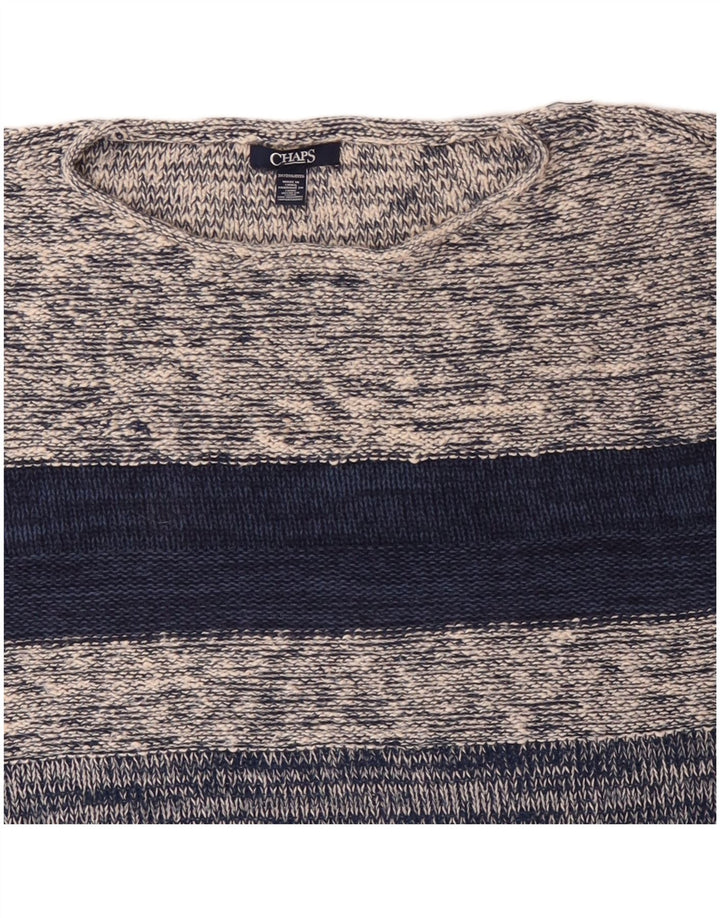 CHAPS Pull à manches 3/4 et col bateau pour femme UK 22 3XL Gris rayé