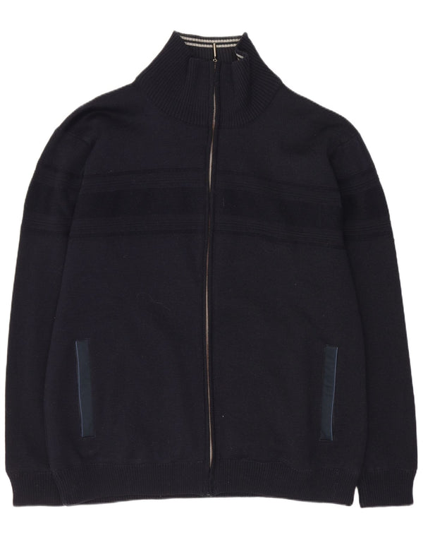 Navigare Mens Yachting Cardigan Pull Grand Bleu Marine Rayé