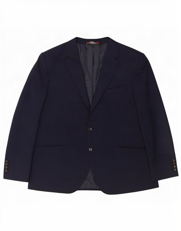 Marks & Spencer Veste blazer courte pour homme UK 46 3XL Bleu marine à fines rayures