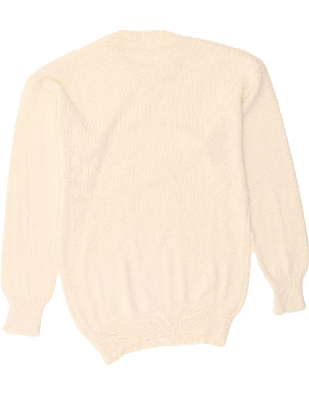 VINTAGE Womens Crew Neck Jumper Sweater UK 12 Medium White Vintage Vintage and Second-Hand Vintage from Messina Hembry 