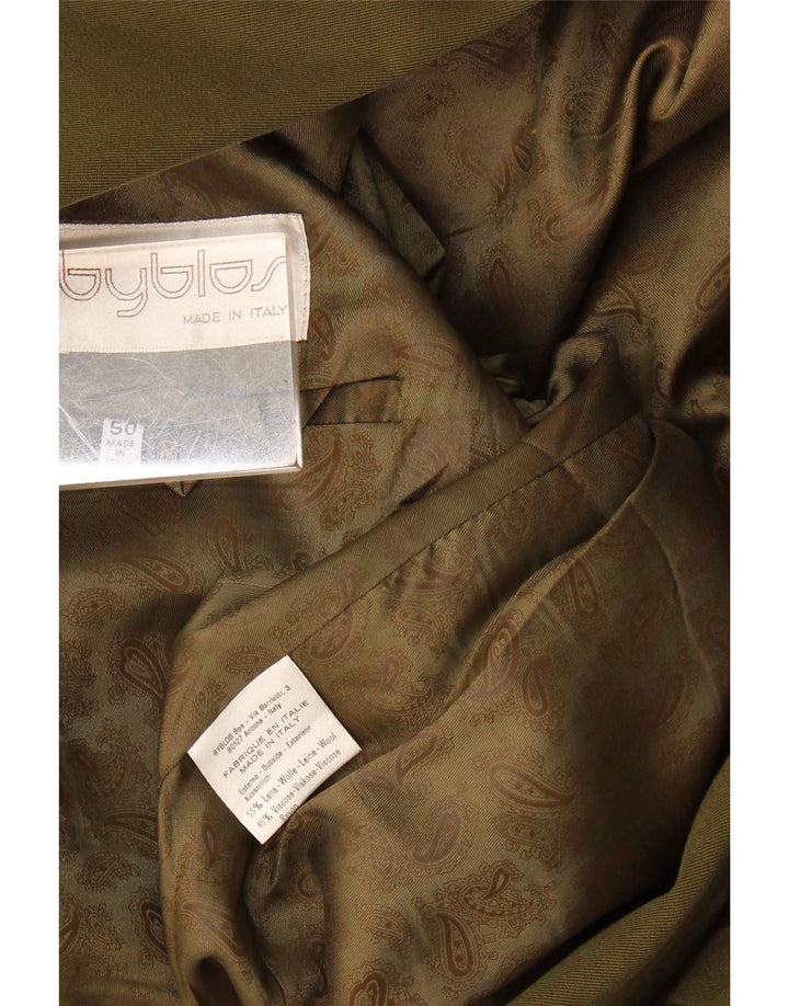 Byblos Veste Blazer 2 Boutons Homme IT 50 Large Kaki Laine