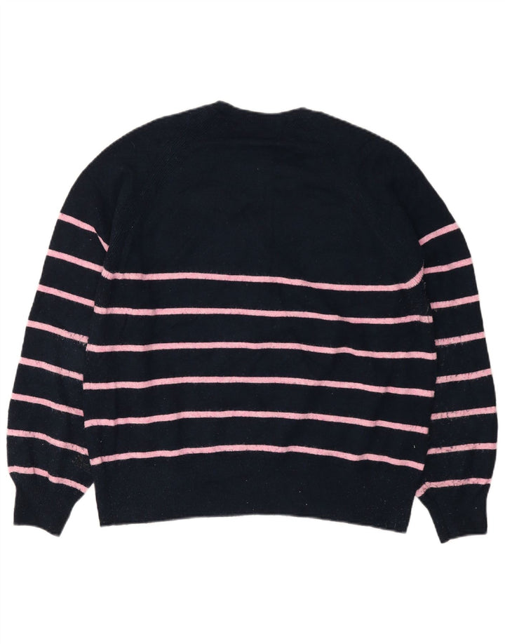 MARKS & SPENCER Pull à col boutonné pour femme UK 14 Bleu marine moyen
