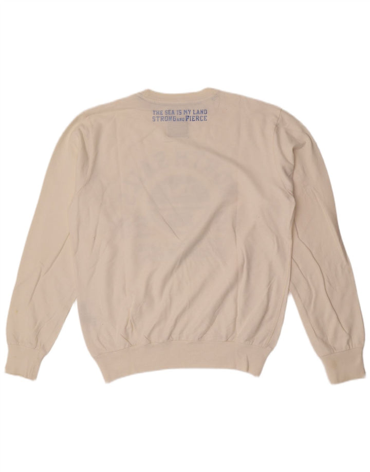 North Sails Sweat-shirt graphique pour homme en coton blanc moyen