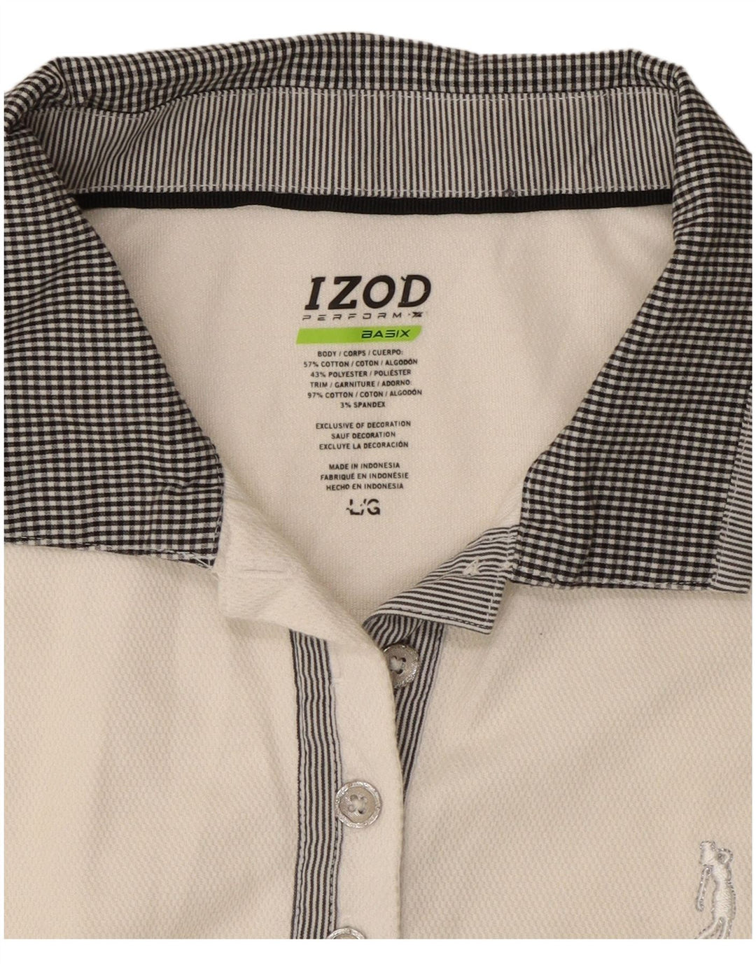 IZOD Polo sans manches pour femme UK 44 Large Blanc Coton