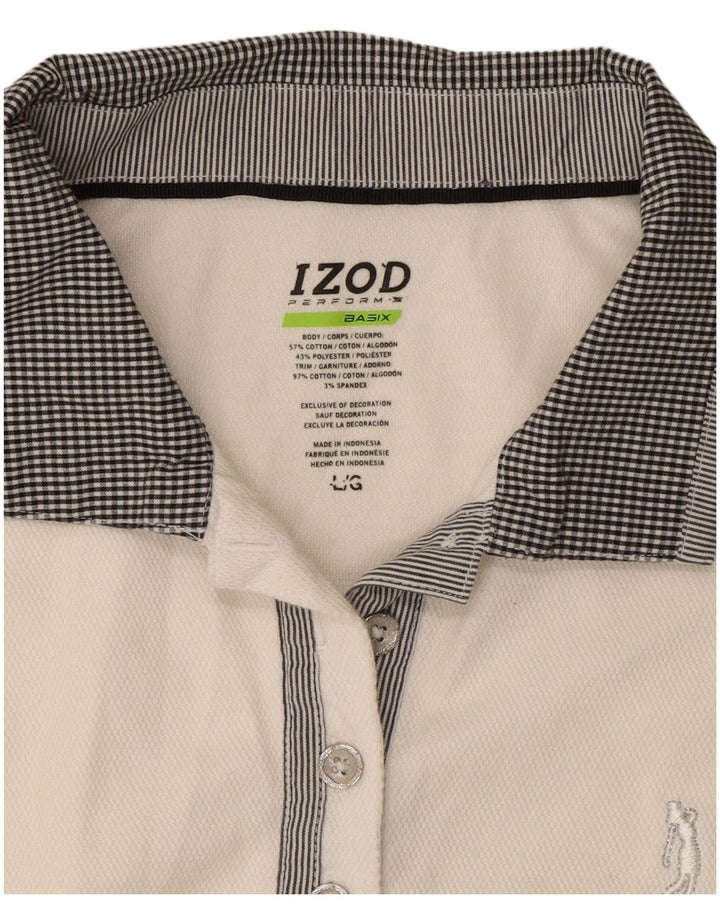 IZOD Polo sans manches pour femme UK 44 Large Blanc Coton