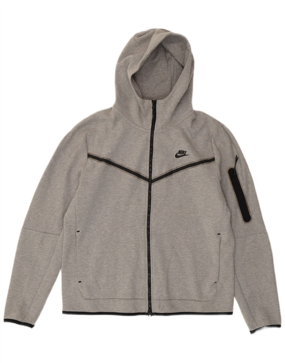 NIKE Pull à capuche zippé pour homme Grand coton gris