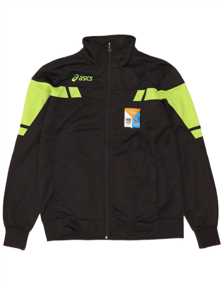 Asics Veste de Survêtement Homme Noir Moyen Polyester Colorblock