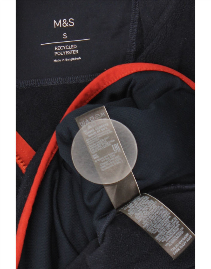 Marks & Spencer Pull polaire à col zippé pour homme Petit bleu marine Polyester