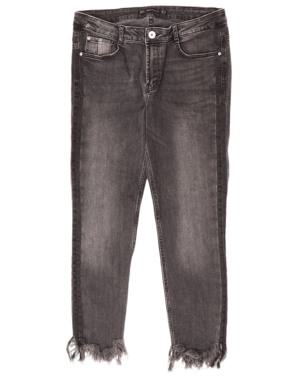 Zara Femme Trafaluc Crop Skinny Jeans EU 42 Large W32 L24 Gris