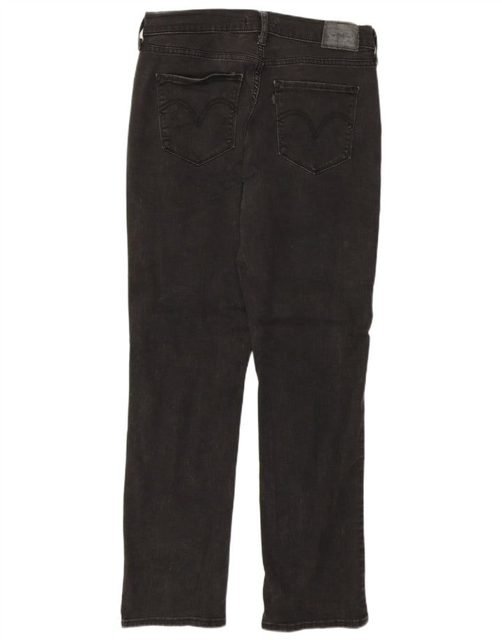 LEVI'S Jean droit taille haute pour femme US 10 Large W30 L30 Noir