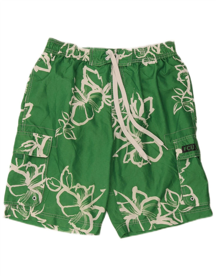 French Connection Short de Bain Homme Vert Moyen Floral Polyester