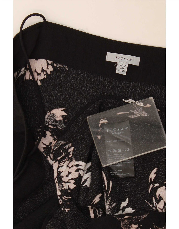 Jigsaw Womens Abstract Pattern Cami Top UK 12 Medium Noir Viscose
