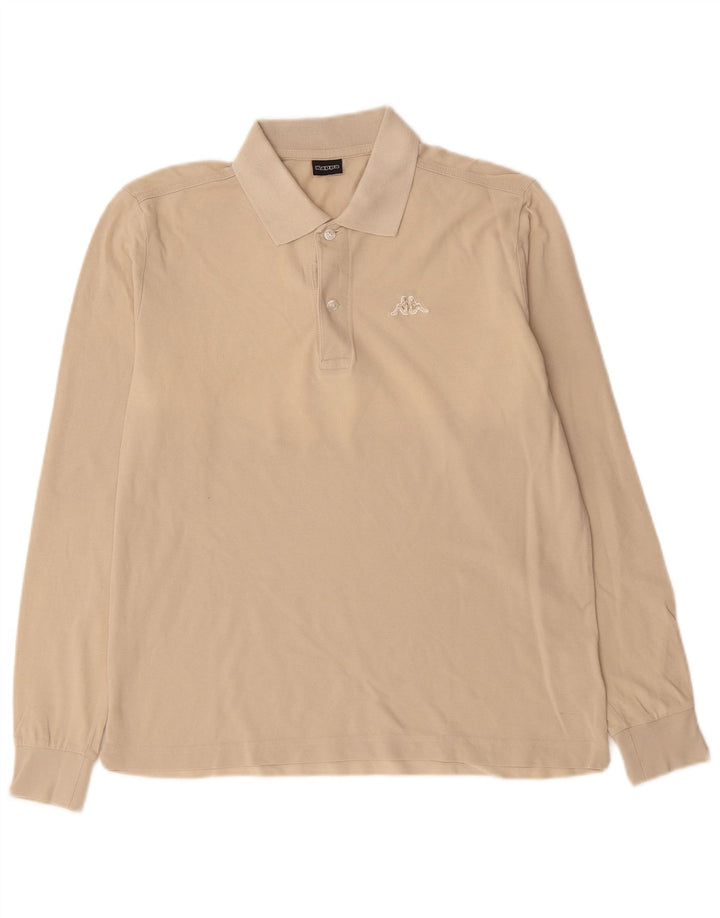 KAPPA Polo à Manches Longues Homme Petit Coton Beige