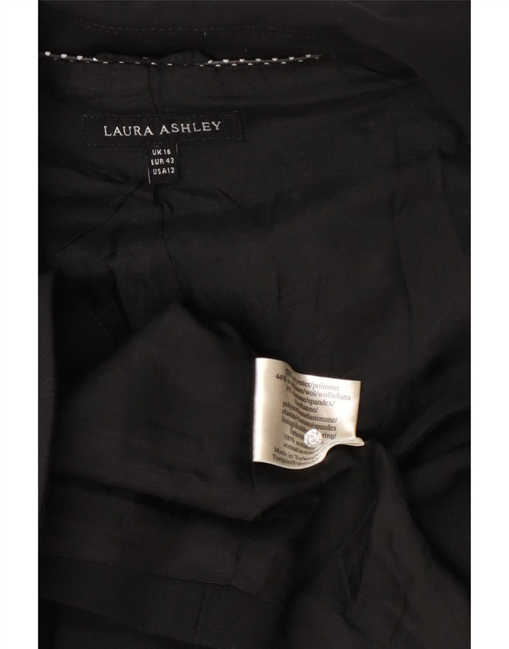 Laura Ashley Veste blazer 1 bouton pour femme UK 16 Large Noir Polyester