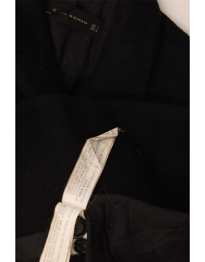 Zara Manteau croisé pour femme UK 10 Petit Noir Polyester