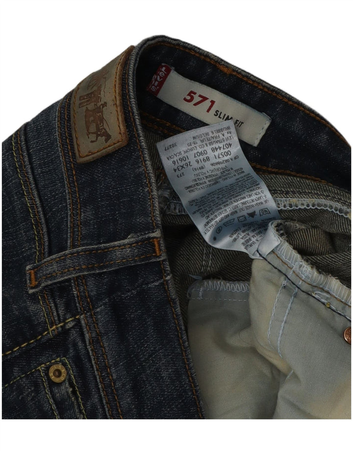 Levi's Jean Slim 571 Femme W26 L34 Bleu Marine Coton