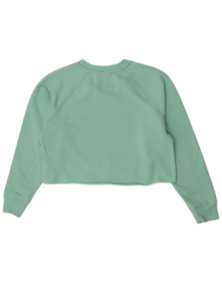 Dkny Sweat-shirt court surdimensionné pour femme UK 10 Petit coton turquoise