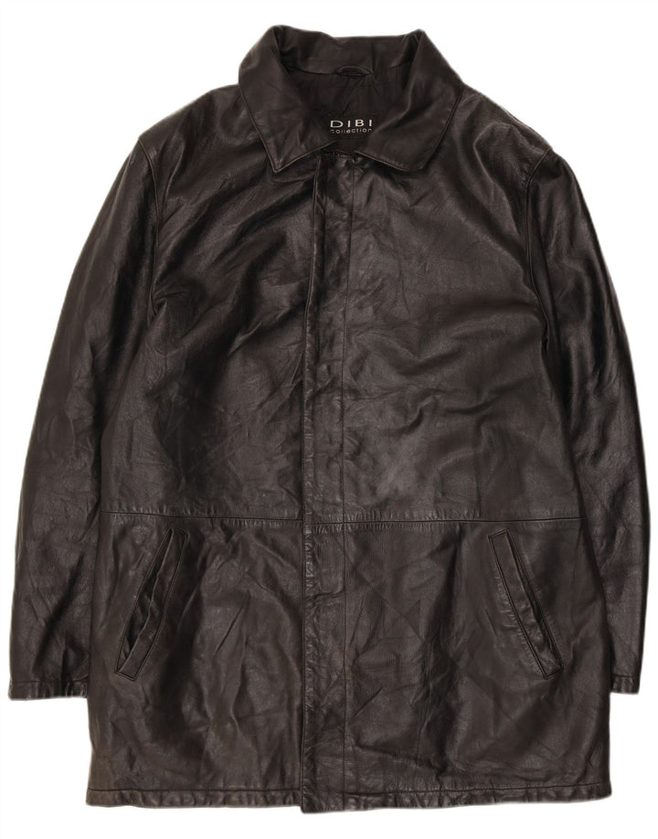 Manteau en cuir homme Dibi IT 50 grand cuir noir