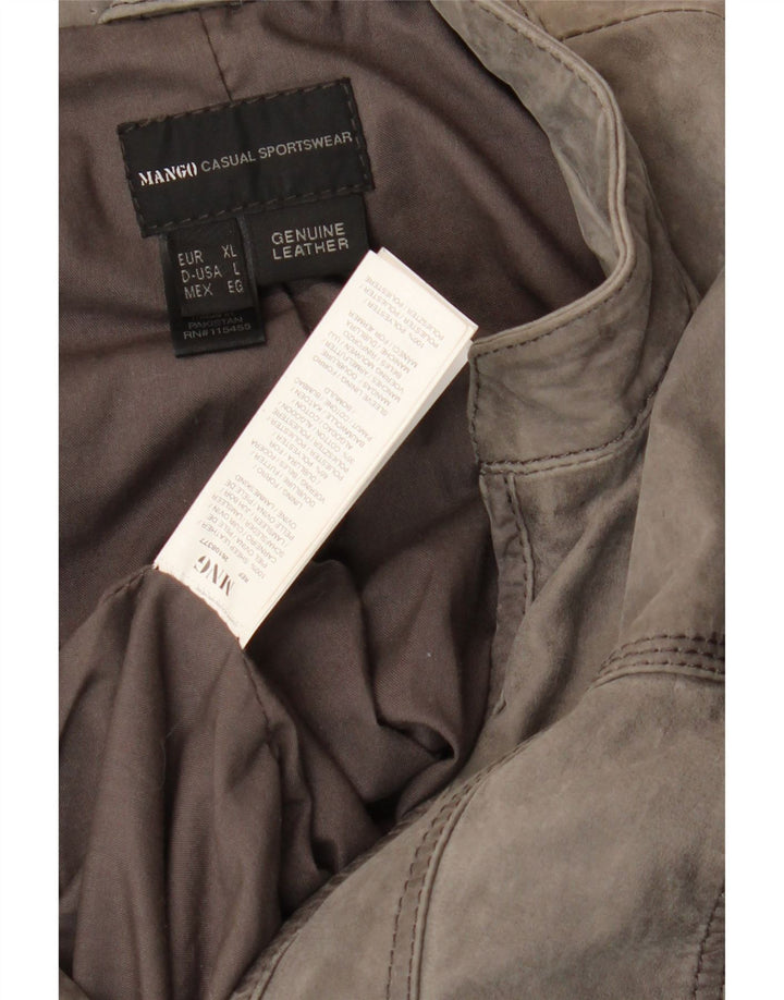 Mango Veste en daim pour femme UK 16 Grande peau de mouton grise