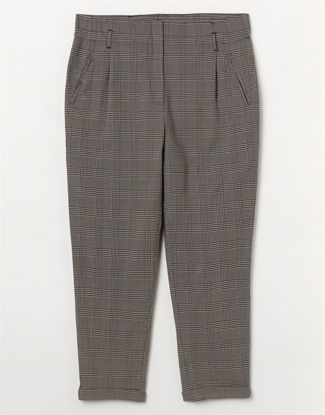 Pantalon court Trafaluc Femme Zara Large W30 L26 pied-de-poule gris