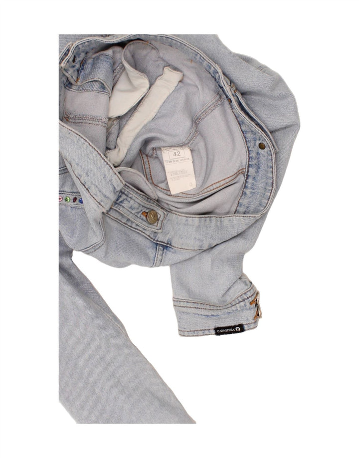 CAPPOPERA Womens Crop Denim Jacket IT 42 Medium Blue Cotton Vintage Cappopera and Second-Hand Cappopera from Messina Hembry 