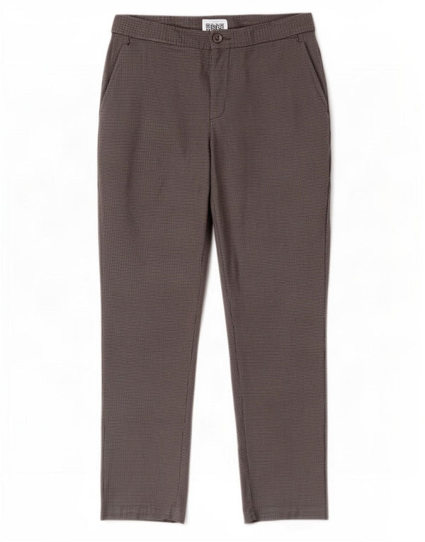 Zara Pantalon chino crop slim pour femme EU 38 Small W28 L26 Gris pied-de-poule