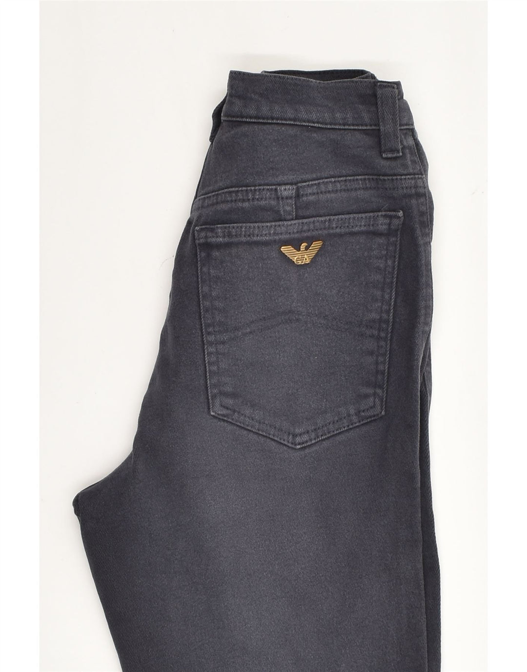 ARMANI Womens Tapered Jeans W27 L25 Navy Blue Cotton | Vintage Armani | Thrift | Second-Hand Armani | Used Clothing | Messina Hembry 