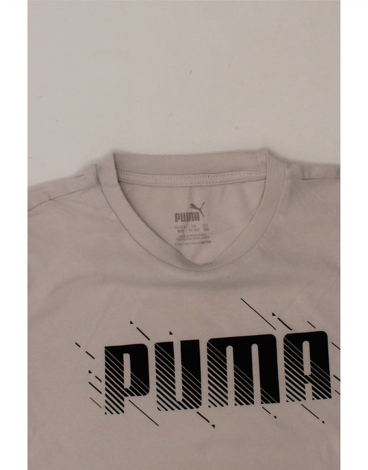 PUMA Boys Graphic T-Shirt Top 11-12 Years White Vintage Puma and Second-Hand Puma from Messina Hembry 